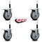 Service Caster 5'' Thermoplastic Rubber Swivel 3/4'' Expanding Stem Caster Set Total Lock Brake, 4PK SCC-EXTTL20S514-TPRB-34-4 - alternate 3
